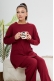 Fitilli Yırtmaçlı Bordo Alt Üst Takım AY102