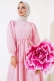 Çizgili Kat Elbise Pembe AY494