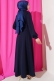 Kemerli Basic Elbise Lacivert AY1595