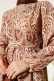 Etnik Desen Volanlı Elbise Camel AY1087