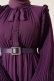 Kolları Piliseli Elbise Violet AY1187