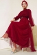 Kuşaklı Tül Abiye Bordo AY2190