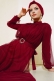 Kuşaklı Tül Abiye Bordo AY2190