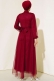 Kuşaklı Tül Abiye Bordo AY2190