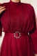 Kuşaklı Tül Abiye Bordo AY2190