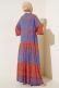 Etnik Desen Dokuma Kloş Elbise Oranj AY1364