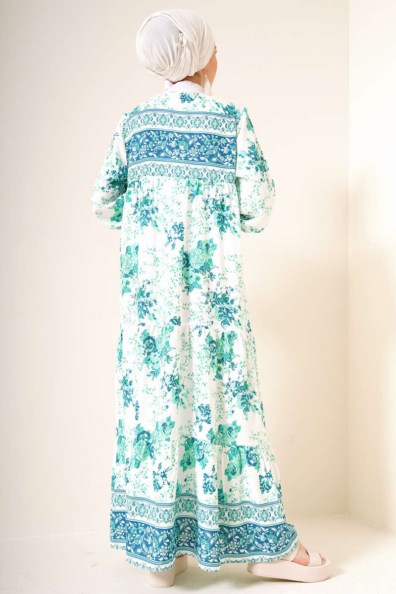 Otantik Çiçek Desenli Elbise Benetton AY2370