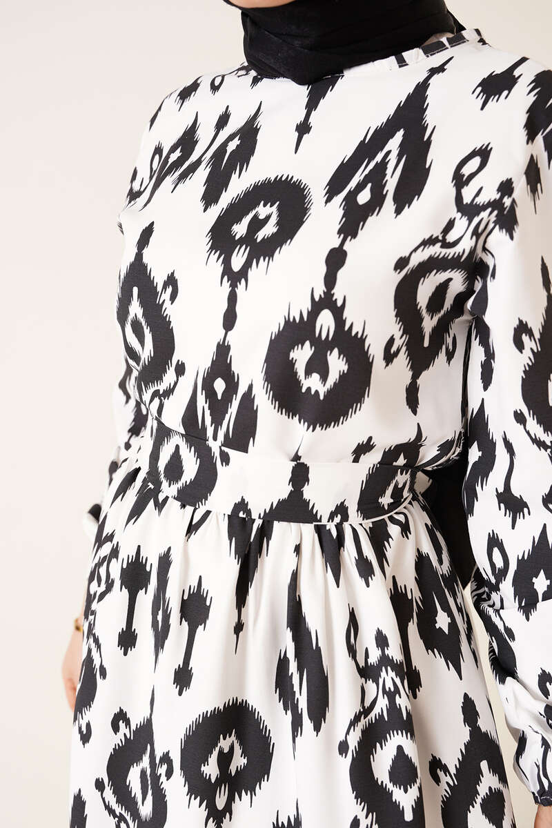 Monogram Desen Elbise Siyah AY2380