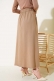 Bel Lastikli Cepli Gabardin Etek Camel AY3768