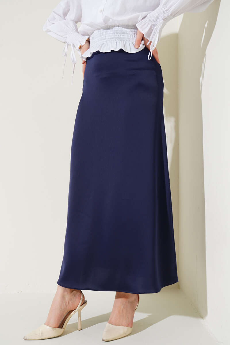 Beli Lastikli Saten Etek Lacivert AY3952
