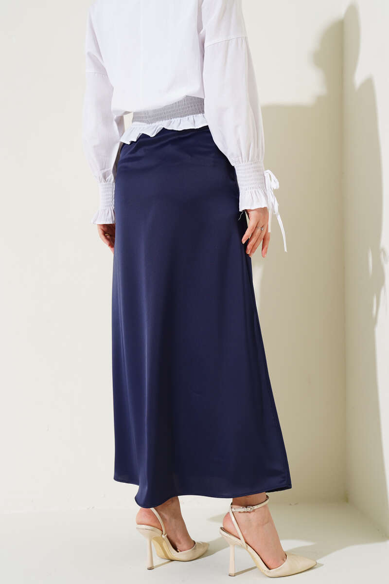 Beli Lastikli Saten Etek Lacivert AY3952