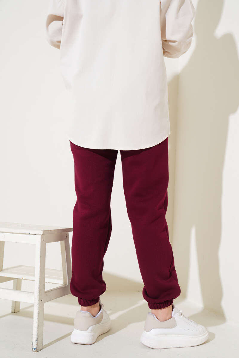 Üç İplik Jogger Pantolon Bordo AY3958