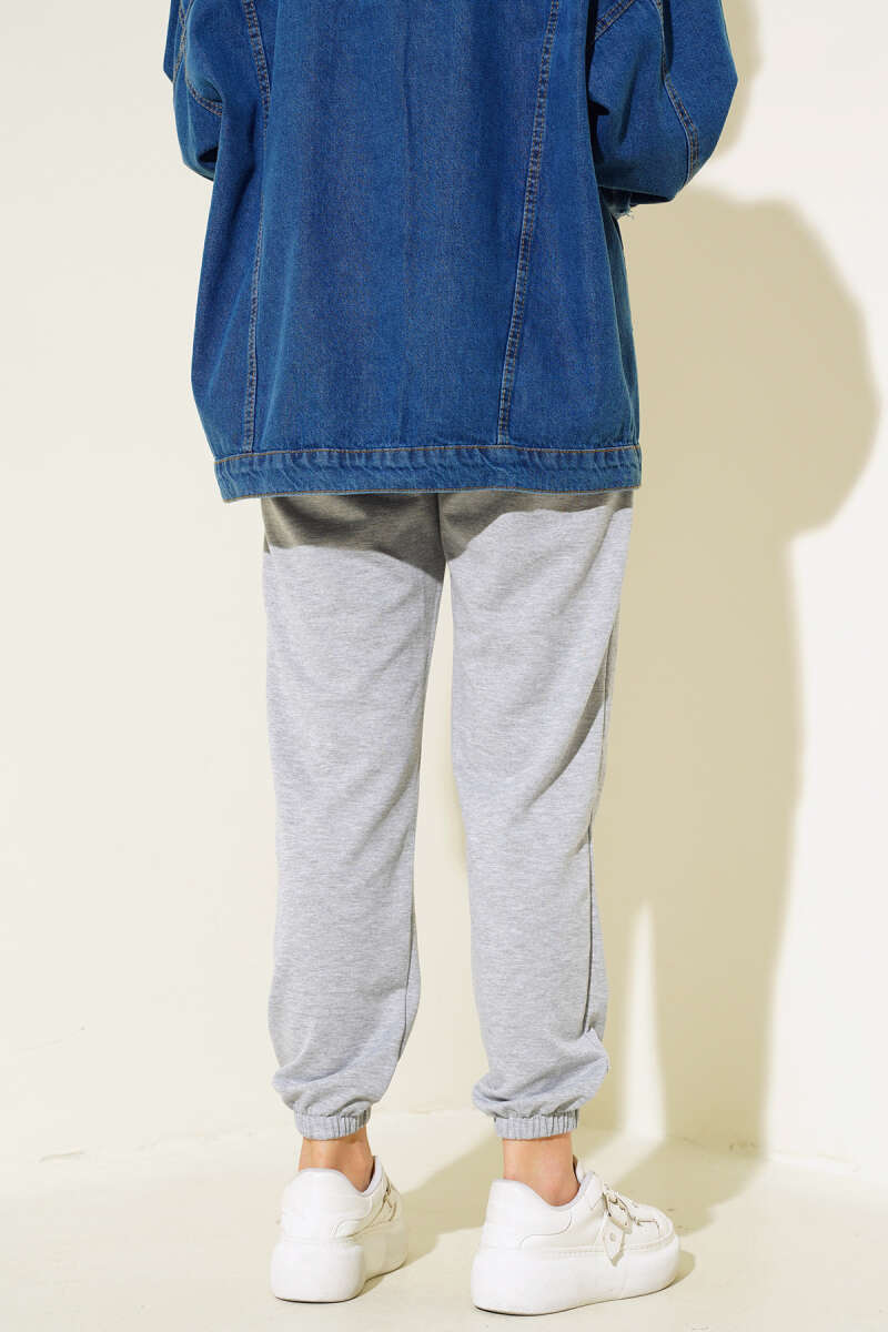 Bel Ve Bilek Lastikli Jogger Pantolon Gri AY3966