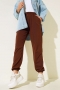 Bel Ve Bilek Lastikli Jogger Pantolon Kahve AY3966