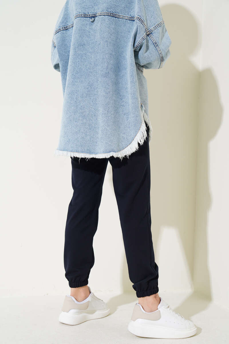 Bel Ve Bilek Lastikli Jogger Pantolon Lacivert AY3966