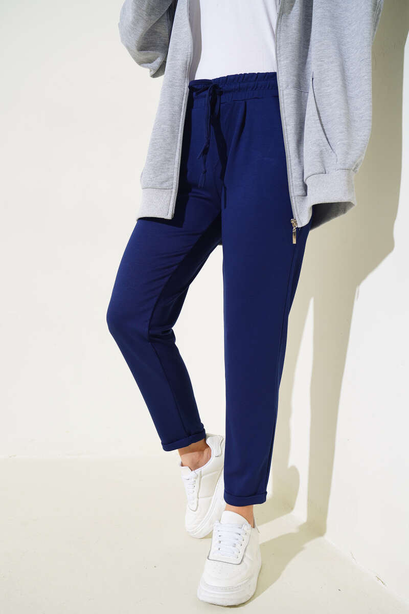 Beli Lastikli Duble Paça Pantolon Lacivert AY3998
