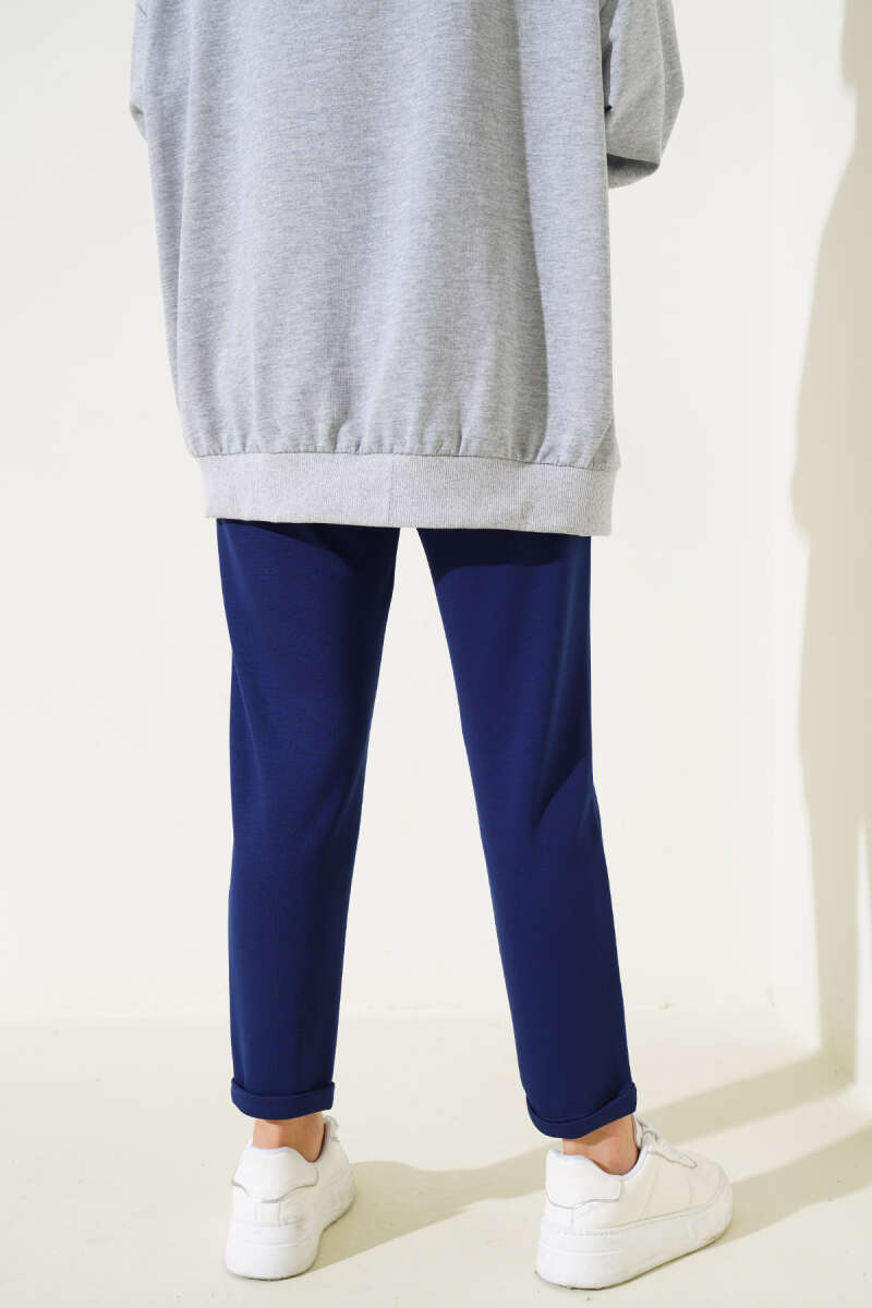 Beli Lastikli Duble Paça Pantolon Lacivert AY3998