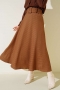 Kemerli Kabartma Desenli Etek Camel AY4196