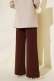 Cırtcırtlı Bol Paça Pantolon Kahve AY4536