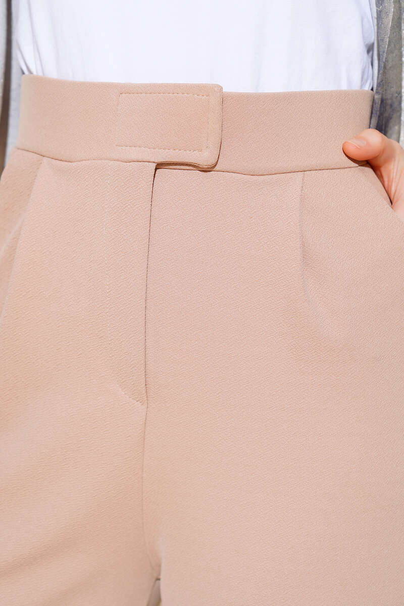 Cırtcırtlı Bol Paça Pantolon Latte AY4536
