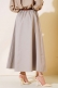 Kemerli Gabardin Etek Gri AY4554