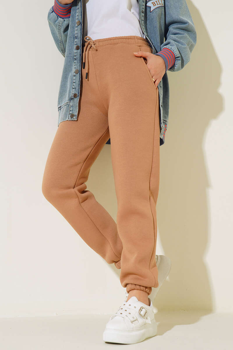 Üç İplik Jogger Pantolon Camel  AY3958
