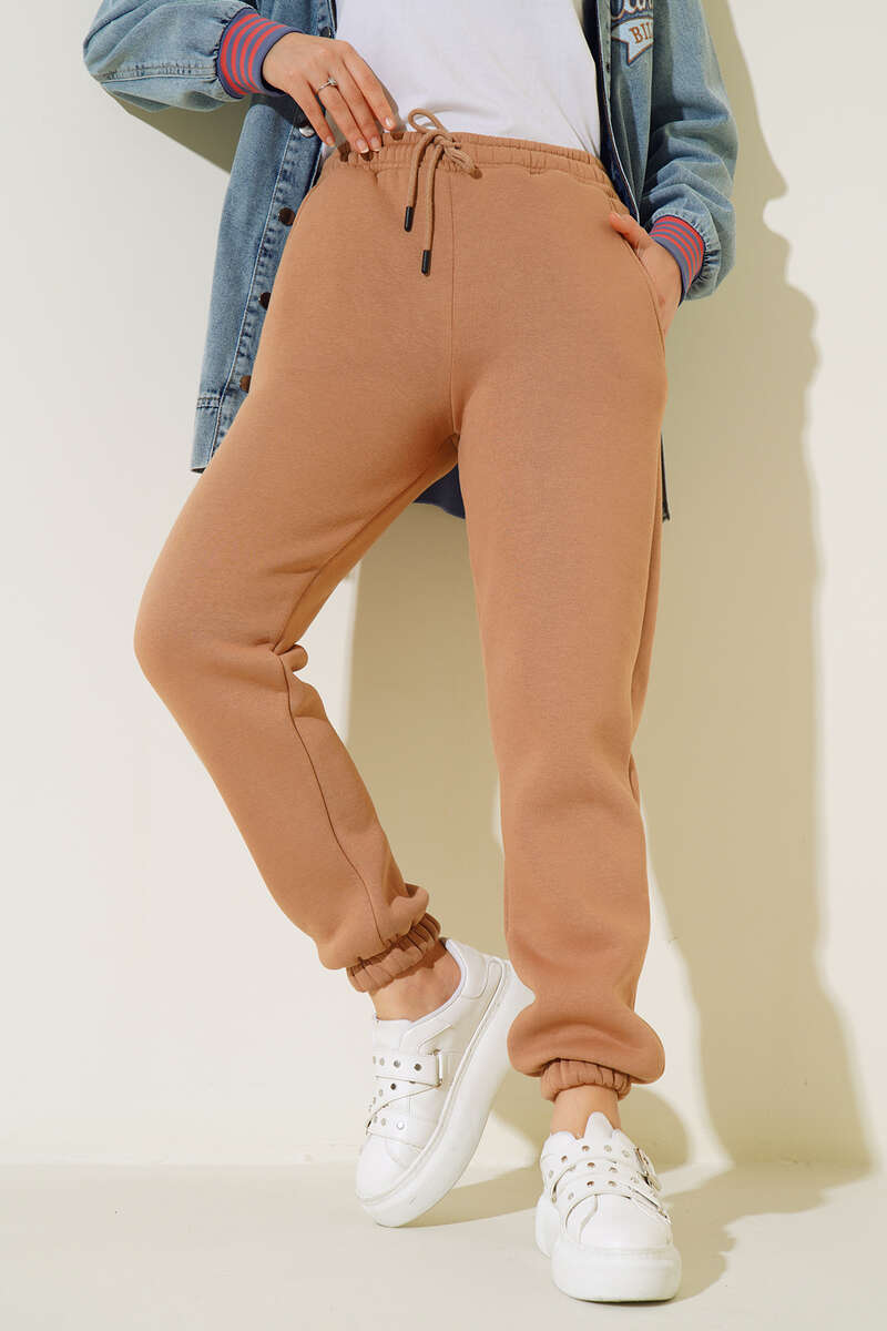 Üç İplik Jogger Pantolon Camel  AY3958