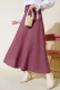 Kemerli Kabartma Desenli Etek Magenta AY4196