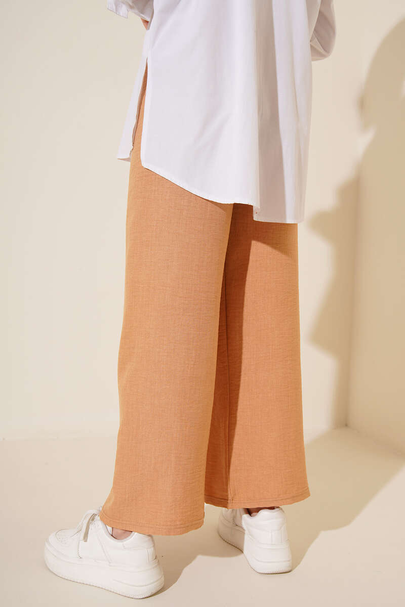 Bol Paça Keten Pantolon Camel AY4814