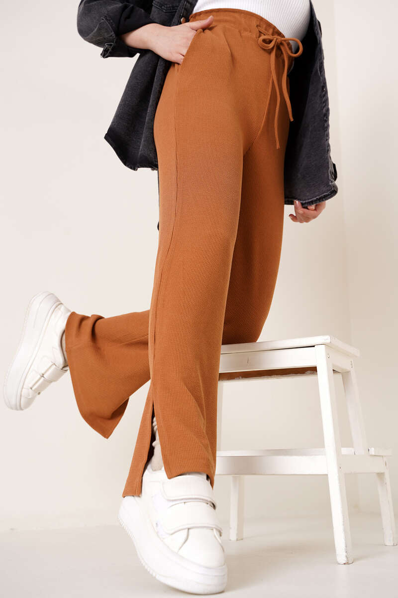 Bel Lastikli Fitilli Pantolon Latte AY4922