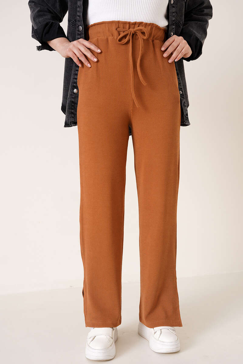 Bel Lastikli Fitilli Pantolon Latte AY4922