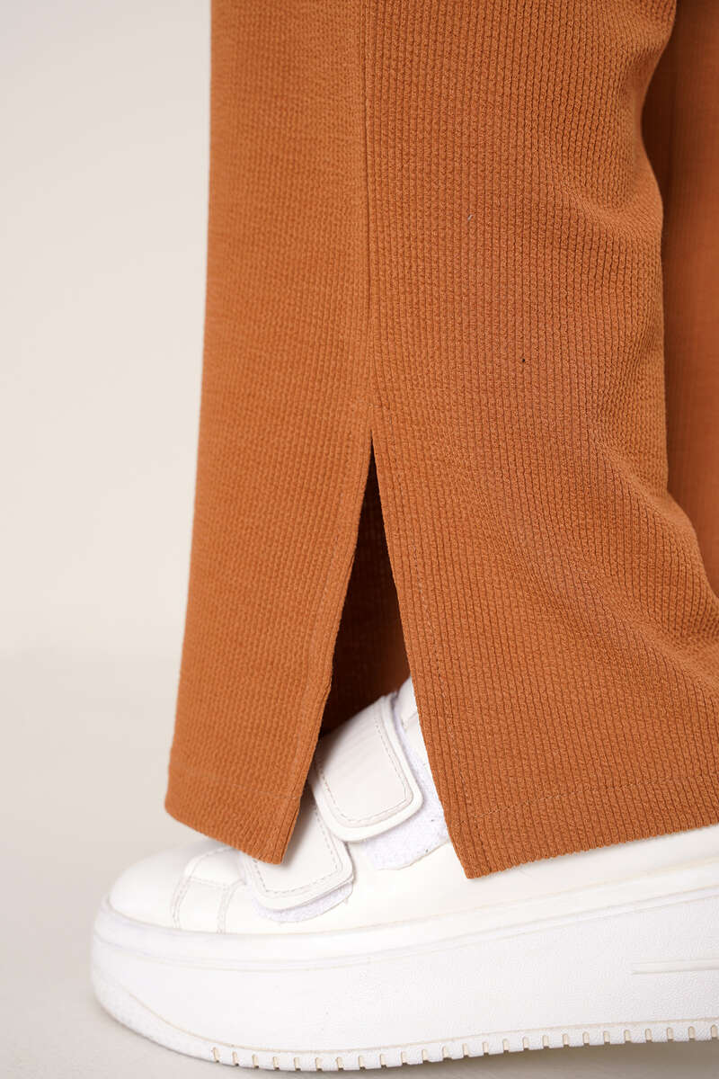 Bel Lastikli Fitilli Pantolon Latte AY4922