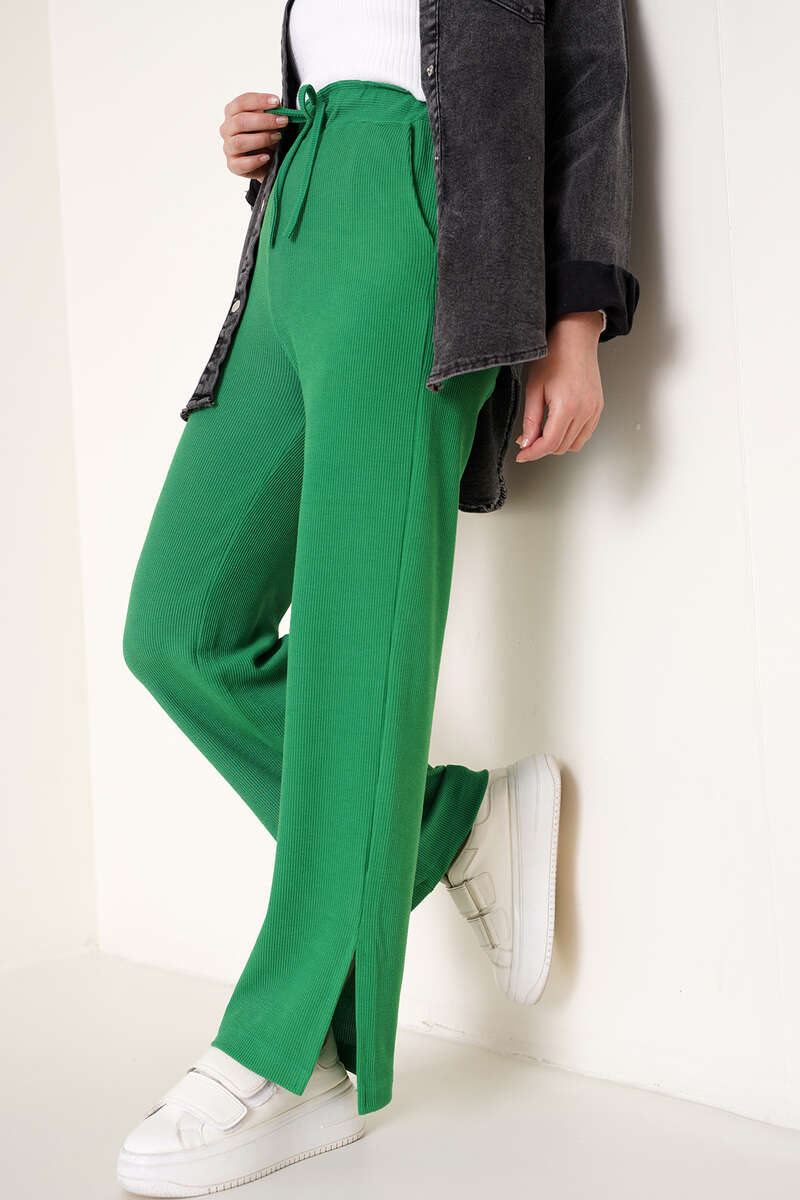 Bel Lastikli Fitilli Pantolon Yeşil AY4922