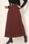Pilise Detaylı Kahve Etek AY4938