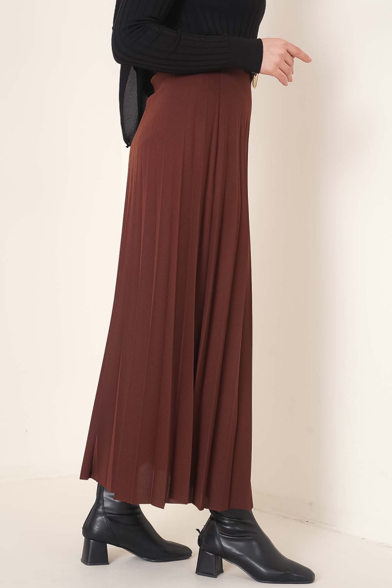 Pilise Detaylı Kahve Etek AY4938