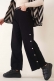 Yanları Çıtçıtlı Püsküllü Siyah Kot Pantolon AY4946
