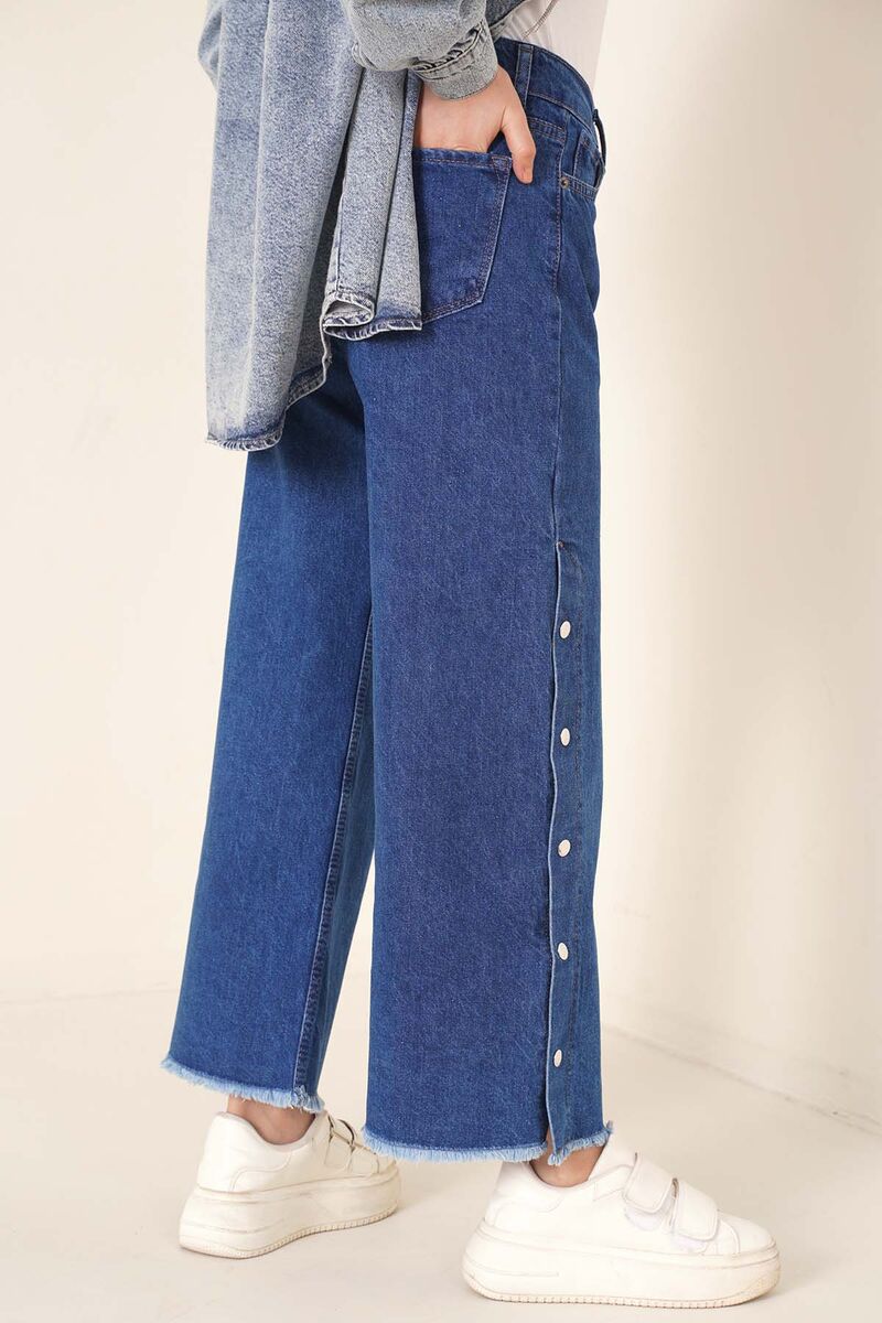 Yanları Çıtçıtlı Püsküllü Orta Kot Pantolon  AY4946