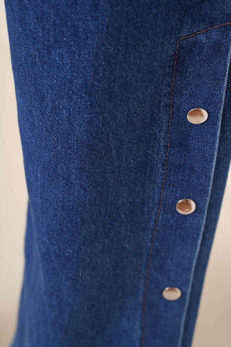 Yanları Çıtçıtlı Püsküllü Orta Kot Pantolon  AY4946