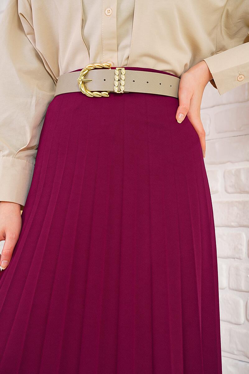 Pilise Detaylı Bordo Etek AY4938