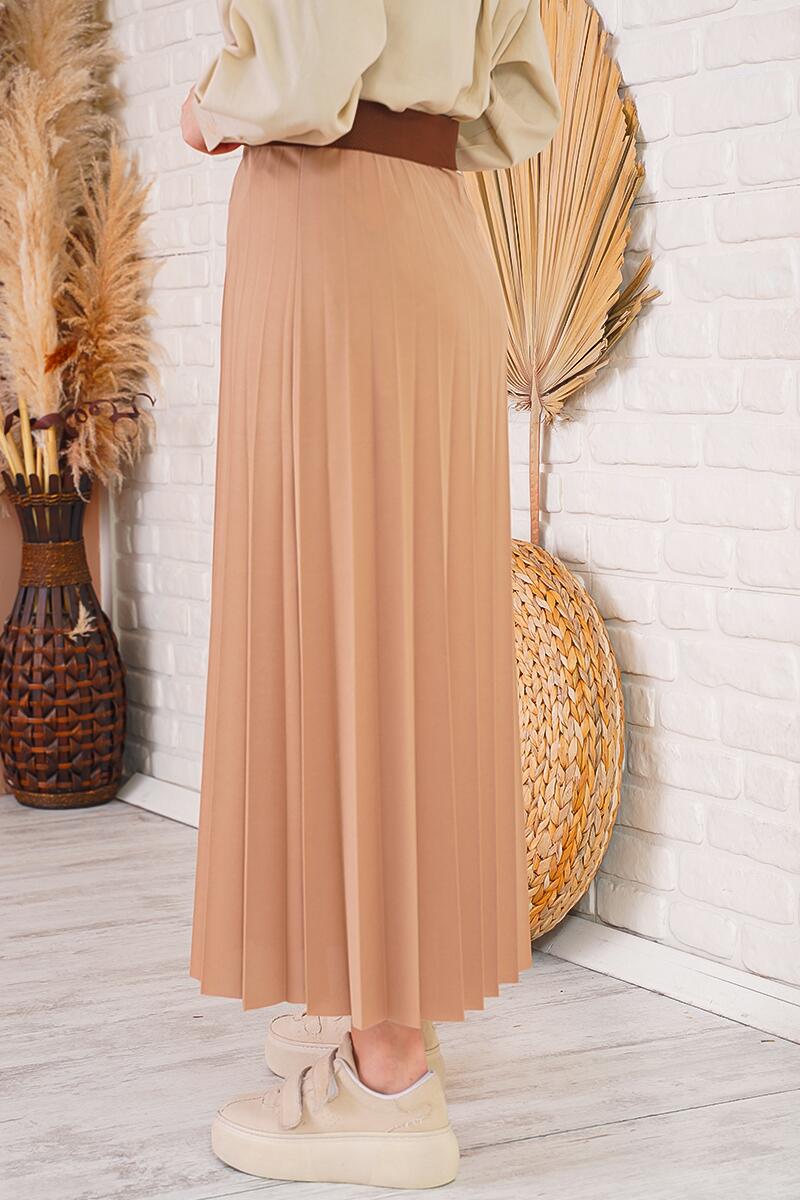 Pilise Detaylı Latte Etek AY4938
