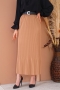 İnce Pliseli Latte Etek AY4960