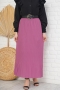 İnce Pliseli Magenta Etek AY4960