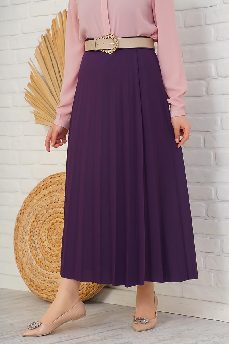 Pilise Detaylı Mor Etek AY4938