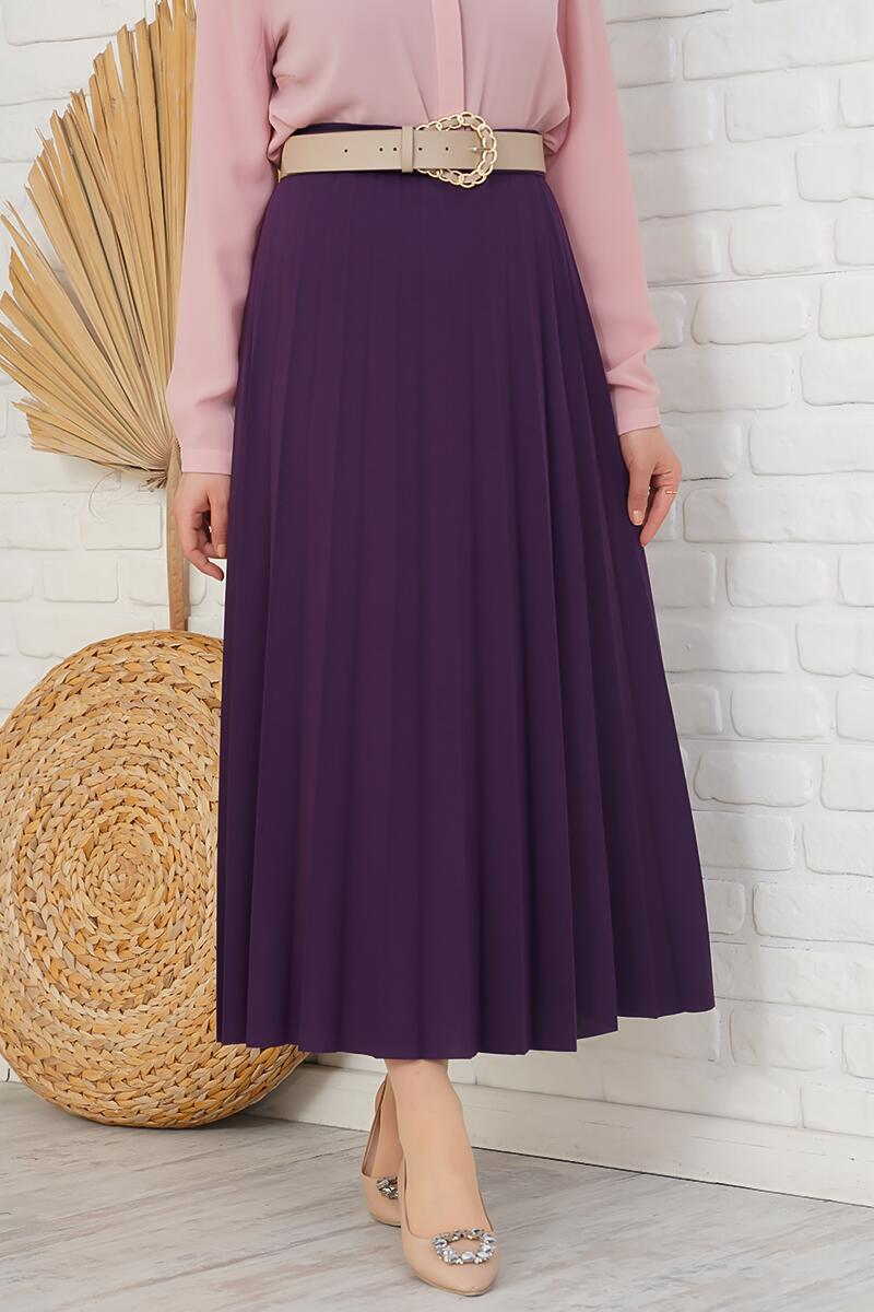 Pilise Detaylı Mor Etek AY4938