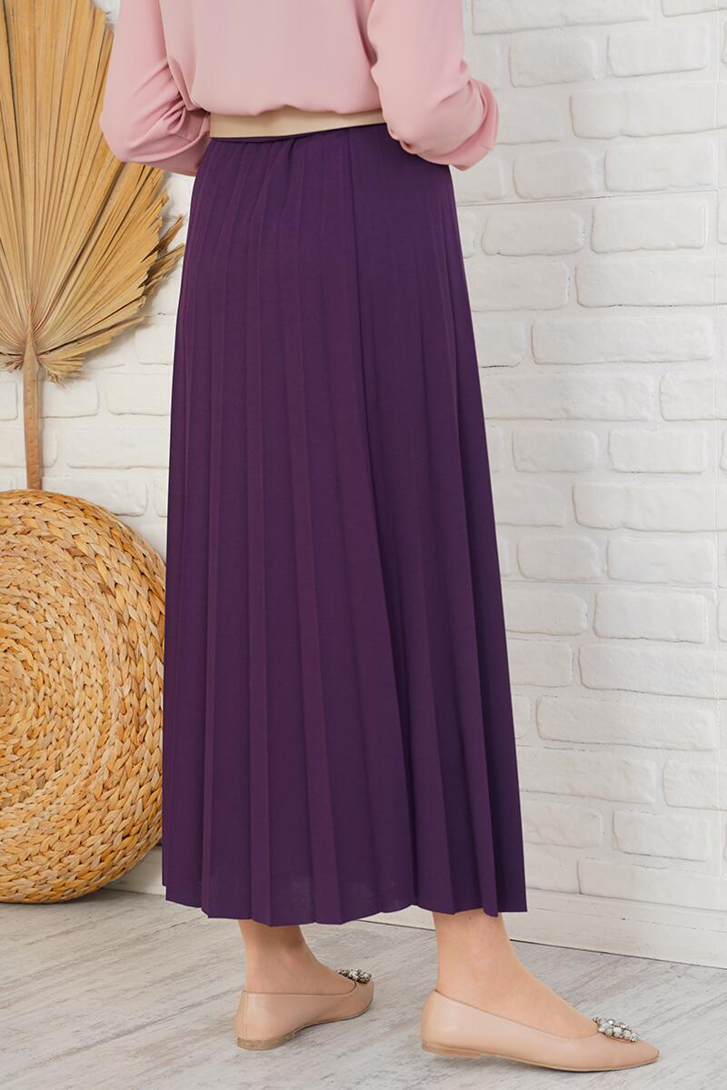 Pilise Detaylı Mor Etek AY4938