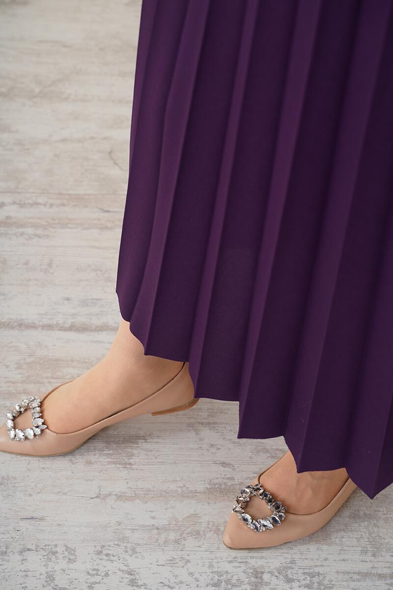 Pilise Detaylı Mor Etek AY4938