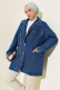 Zincirli Blazer Kot Ceket Mavi AY5160
