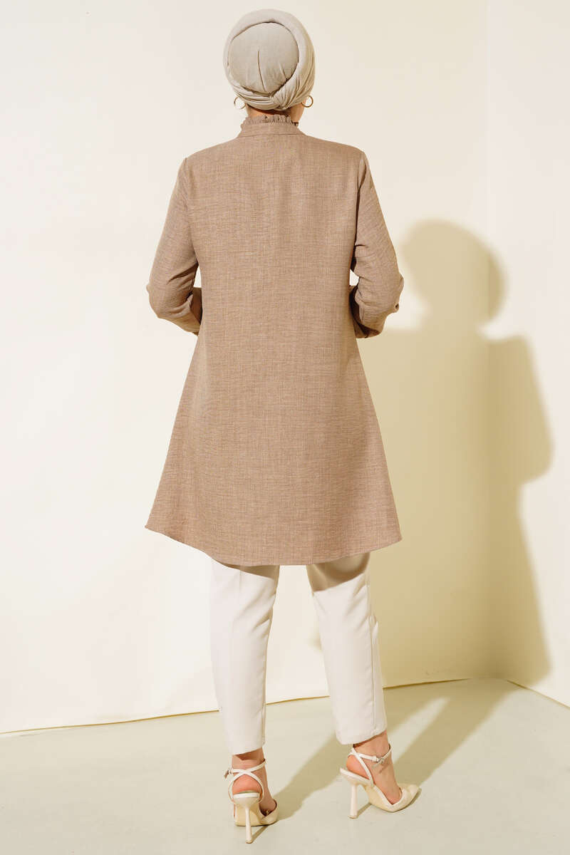 Fırfır Detaylı Tunik Latte AY6352