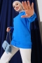Üç İplik Basic Sweatshirt Mavi AY6368