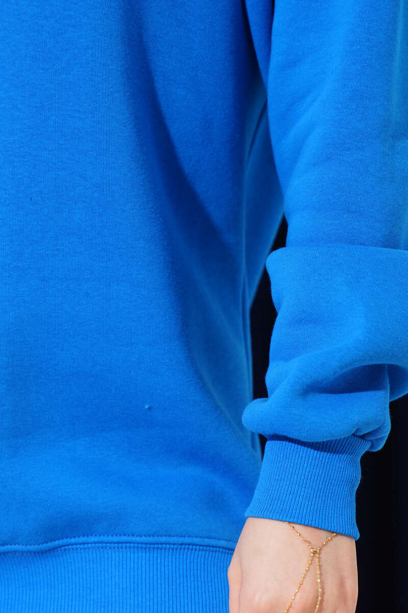 Üç İplik Basic Sweatshirt Mavi AY6368